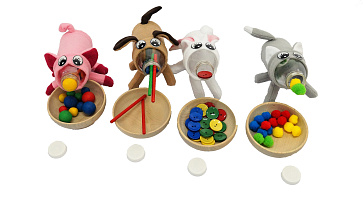 Аксессуары к игре "Покорми питомца" в полотняном мешочке: помпоны 20 штук – портал поставщиков НСППО - 1