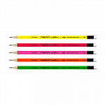 "ВКФ" "Neon way" NW05 Карандаш графитный неоновый с ластиком заточенный ТМ (HB)