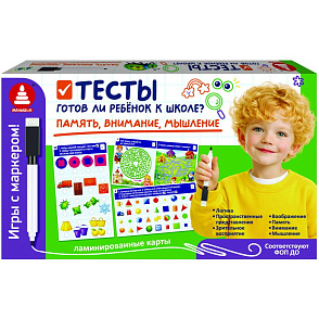 Игра "Игры с маркером. Память, внимание, мышление. Тесты. Готов ли ребёнок к школе?" – портал поставщиков НСППО - 1