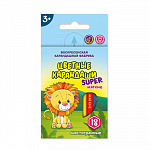 "ВКФ" "Super" SCP-2018 Набор цветных карандашей, короткие "Львенок" заточенный 18 цв.