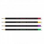 "ВКФ" "For Office" FS03-12Д Карандаш графитный черный матовый с ластиком заточенный ТМ (HB)