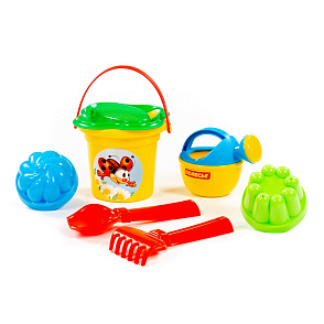 Набор №238: ведро малое, ситечко-цветок, совок №2, грабельки №2, 2 формочки, лейка малая №3, Артикул 4528 – портал поставщиков НСППО - 1