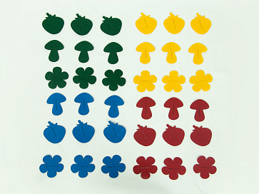 Аксессуары для жилета с 32 пуговицами: ягодка, грибочек, цветочек (36 фигур) | учебное оборудование на nsppo.ru - 0 Аксессуары для жилета с 32 пуговицами: ягодка, грибочек, цветочек (36 фигур) – портал поставщиков НСППО - 1