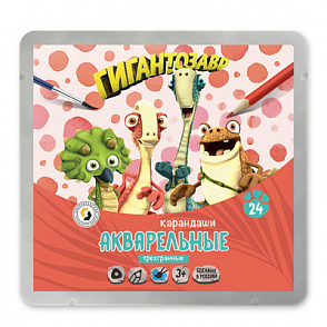 "ВКФ" "Гигантозавр" GGZ-WCPM-6024 Набор акварельных карандашей заточенный 24 цв. – портал поставщиков НСППО - 1