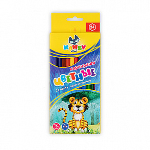 "KANZY" "Мой друг тигренок" CP-2024 Набор цветных карандашей заточенный 24 цв. – портал поставщиков НСППО - 1