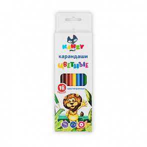 "KANZY" "Весёлый львёнок" CP-4018 Набор цветных карандашей заточенный 18 цв. – портал поставщиков НСППО - 1