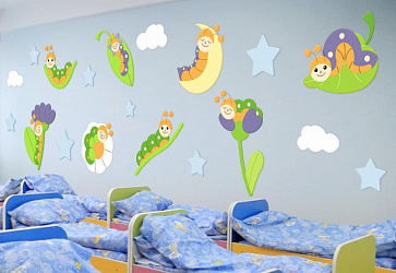 Комплект декораций для стен "Забавные гусенички" – портал поставщиков НСППО - 1