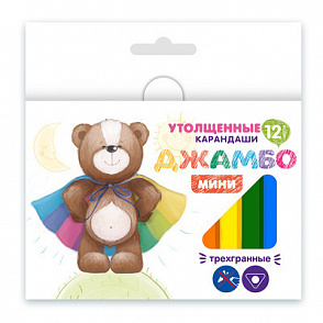 "Мишка" JTCPS-9012 Набор цветных трехгранных коротких карандашей джамбо заточенный 12 цв. – портал поставщиков НСППО - 1