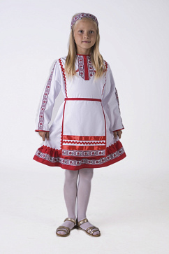 Марийский национальный костюм (девочка) (платье + фартук + головной убор) – портал поставщиков НСППО - 1