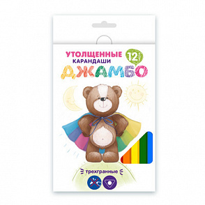 "Мишка" JTCP-9012 Набор цветных трехгранных карандашей джамбо заточенный 12 цв. – портал поставщиков НСППО - 1