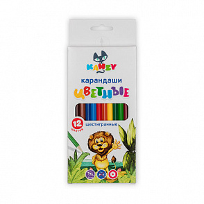 "KANZY" CP-4012 Набор цветных карандашей "Весёлый львенок" 12 цв. – портал поставщиков НСППО - 1