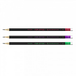 "ВКФ" "For Office" 3P 1-1524 Набор графитных карандашей черный матовый с ластиком ОПП заточенный ТМ (HB) 3 шт.