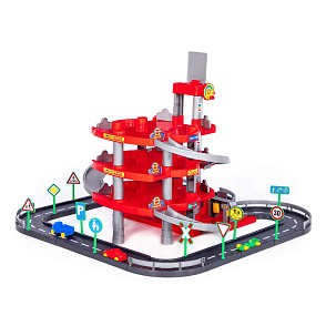 Паркинг 4-уровневый с дорогой и автомобилями (красный) (в коробке), артикул 44723 – портал поставщиков НСППО - 3