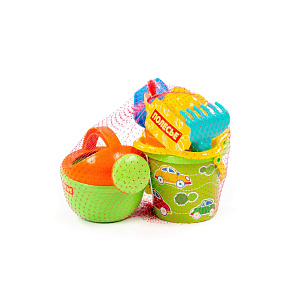 Набор №180: ведро малое с наклейкой, ситечко-цветок, совок №2, грабельки №2, 2 формочки, лейка малая №4, артикул 0597 – портал поставщиков НСППО - 4