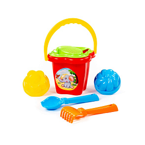 Набор №36: ведро-цветок среднее, ситечко-цветок, совок №2, грабельки №2, 2 формочки, Артикул 2280 – портал поставщиков НСППО - 4