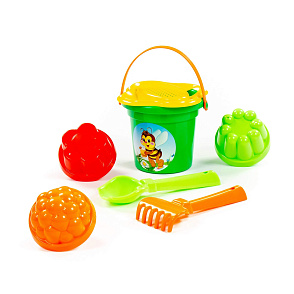 Набор №26: ведро малое, ситечко-цветок, совок №2, грабельки №2, 3 формочки, Артикул 2181 – портал поставщиков НСППО - 5