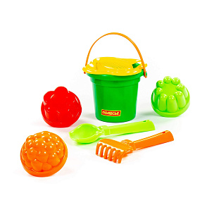 Набор №26: ведро малое, ситечко-цветок, совок №2, грабельки №2, 3 формочки, Артикул 2181 – портал поставщиков НСППО - 6