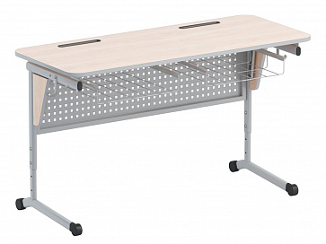 Стол ученический  двухместный с перфорированной панелью и наклоном столешницы (0-24°). Рост.гр.№3-5 – портал поставщиков НСППО - 1