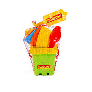 Набор №261: ведро-крепость малое, ситечко-крепость, совок №2, грабельки №2, 3 формочки, артикул 7123 – портал поставщиков НСППО - 6