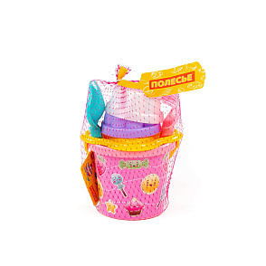 Набор №229: ведро малое с наклейкой, ситечко-цветок, совок №2, грабельки №2, 2 формочки, артикул 0528 – портал поставщиков НСППО - 4