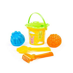 Набор №229: ведро малое с наклейкой, ситечко-цветок, совок №2, грабельки №2, 2 формочки, артикул 0528 – портал поставщиков НСППО - 6