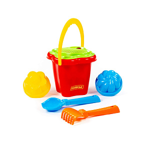 Набор №36: ведро-цветок среднее, ситечко-цветок, совок №2, грабельки №2, 2 формочки, Артикул 2280 – портал поставщиков НСППО - 5