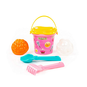 Набор №229: ведро малое с наклейкой, ситечко-цветок, совок №2, грабельки №2, 2 формочки, артикул 0528 – портал поставщиков НСППО - 3
